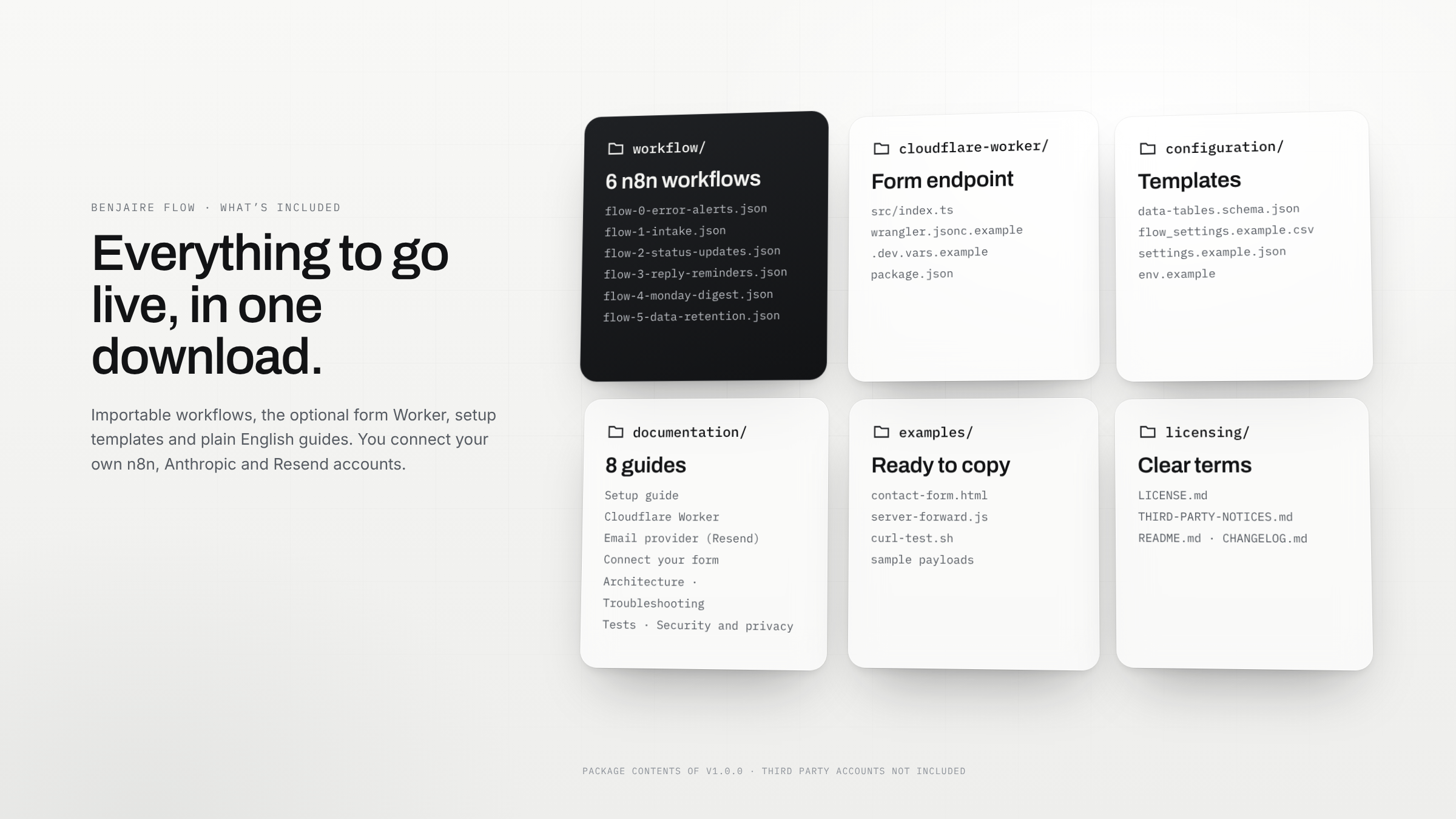 Folders in the Benjaire Flow package